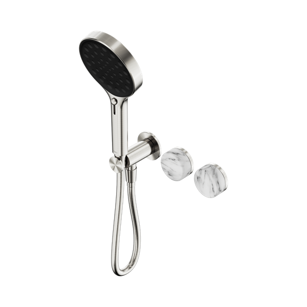 Nero Serenity Progressive Shower System With Arabescato Corchia Handle And Serenity Hand Shower Brushed Nickel - 24E028BN
