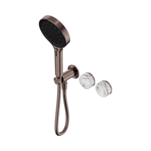 Nero Serenity Progressive Shower System With Arabescato Corchia Handle And Serenity Hand Shower Brushed Bronze - 24E028BZ