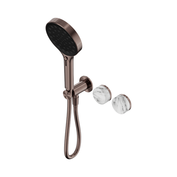 Nero Serenity Progressive Shower System With Arabescato Corchia Handle And Serenity Hand Shower Brushed Bronze - 24E028BZ