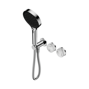 Nero Serenity Progressive Shower System With Arabescato Corchia Handle And Serenity Hand Shower Chrome - 24E028CH