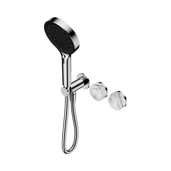 Nero Serenity Progressive Shower System With Arabescato Corchia Handle And Serenity Hand Shower Chrome - 24E028CH