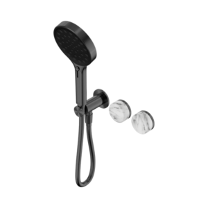 Nero Serenity Progressive Shower System With Arabescato Corchia Handle And Serenity Hand Shower Gun Metal - 24E028GM