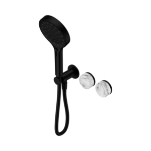 Nero Serenity Progressive Shower System With Arabescato Corchia Handle And Serenity Hand Shower Matte Black - 24E028MB