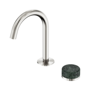 Nero Serenity Progressive Basin Mixer Arc Spout With Verde Alpi Handle Brushed Nickel - 24E032BN