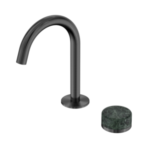 Nero Serenity Progressive Basin Mixer Arc Spout With Verde Alpi Handle Gun Metal - 24E032GM
