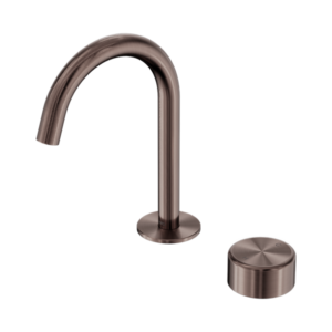 Nero Serenity Progressive Basin Mixer Arc Spout With Metal Handle Brushed Bronze - 24E036BZ