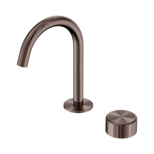 Nero Serenity Progressive Basin Mixer Arc Spout With Metal Handle Brushed Bronze - 24E036BZ
