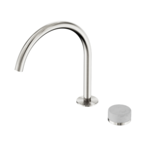 Nero Serenity Progressive Bath/Kitchen Mixer Arc Spout With Carrara Handle Brushed Nickel - 24E037BN