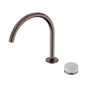 Nero Serenity Progressive Bath/Kitchen Mixer Arc Spout With Carrara Handle Brushed Bronze - 24E037BZ