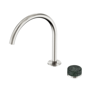 Nero Serenity Progressive Bath/Kitchen Mixer Arc Spout With Verde Alpi Handle Brushed Nickel - 24E038BN
