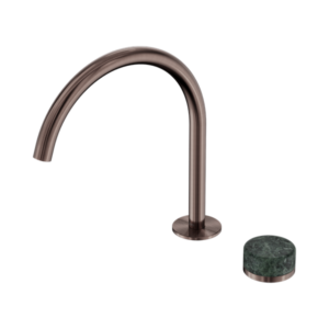 Nero Serenity Progressive Bath/Kitchen Mixer Arc Spout With Verde Alpi Handle Brushed Bronze - 24E038BZ