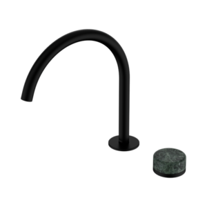 Nero Serenity Progressive Bath/Kitchen Mixer Arc Spout With Verde Alpi Handle Matte Black - 24E038MB