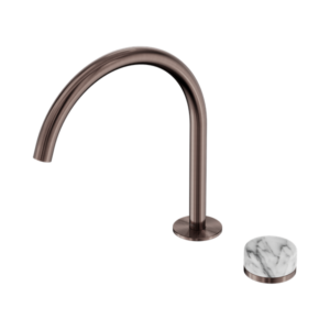 Nero Serenity Progressive Bath/Kitchen Mixer Arc Spout With Arabescato Corchia Handle Brushed Bronze - 24E040BZ