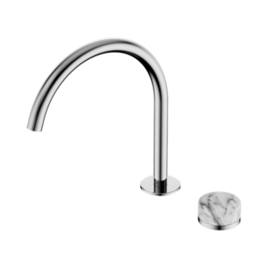 Nero Serenity Progressive Bath/Kitchen Mixer Arc Spout With Arabescato Corchia Handle Chrome - 24E040CH
