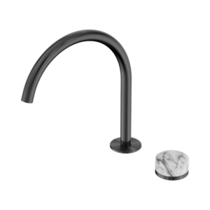 Nero Serenity Progressive Bath/Kitchen Mixer Arc Spout With Arabescato Corchia Handle Gun Metal - 24E040GM