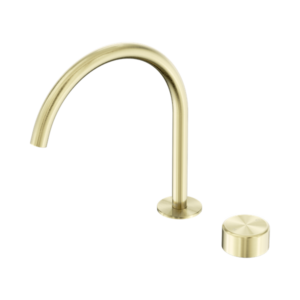 Nero Serenity Progressive Bath/Kitchen Mixer Arc Spout With Metal Handle Brushed Gold - 24E042BG