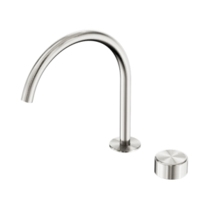 Nero Serenity Progressive Bath/Kitchen Mixer Arc Spout With Metal Handle Brushed Nickel - 24E042BN