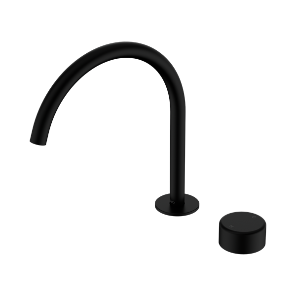 Nero Serenity Progressive Bath/Kitchen Mixer Arc Spout With Metal Handle Matte Black - 24E042MB