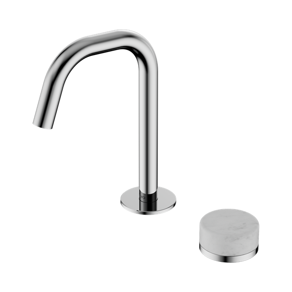 Nero Serenity Progressive Basin Mixer Edge Spout With Carrara Handle Chrome - 24E043CH