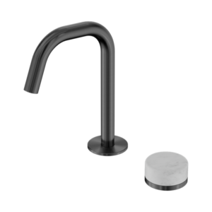 Nero Serenity Progressive Basin Mixer Edge Spout With Carrara Handle Gun Metal - 24E043GM