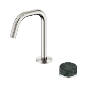 Nero Serenity Progressive Basin Mixer Edge Spout With Verde Alpi Handle Brushed Nickel - 24E044BN