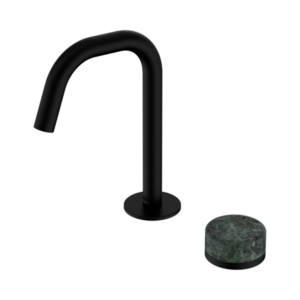 Nero Serenity Progressive Basin Mixer Edge Spout With Verde Alpi Handle Matte Black - 24E044MB