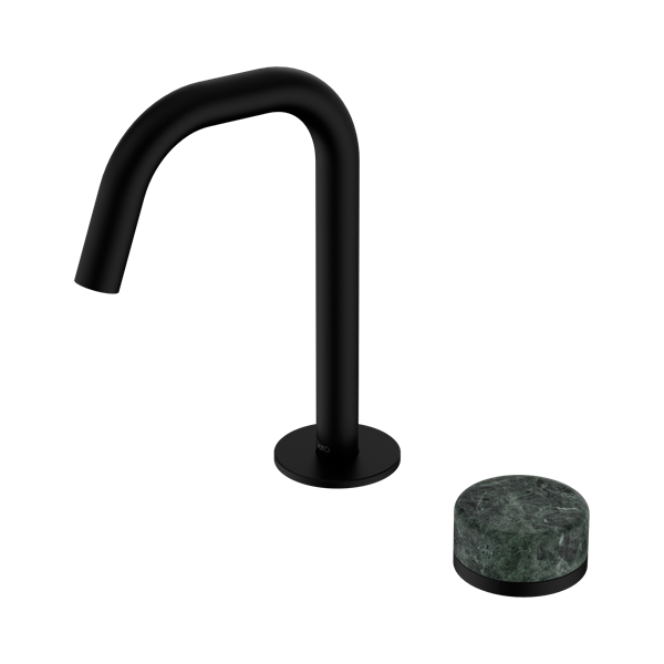 Nero Serenity Progressive Basin Mixer Edge Spout With Verde Alpi Handle Matte Black - 24E044MB