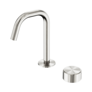 Nero Serenity Progressive Basin Mixer Edge Spout With Metal Handle Brushed Nickel - 24E048BN