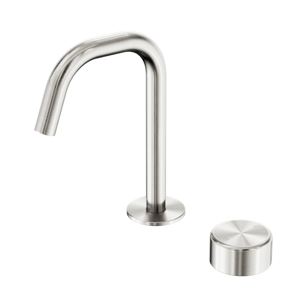 Nero Serenity Progressive Basin Mixer Edge Spout With Metal Handle Brushed Nickel - 24E048BN