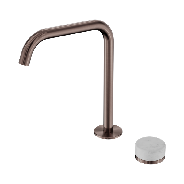 Nero Serenity Progressive Bath/Kitchen Mixer Edge Spout With Carrara Handle Brushed Bronze - 24E049BZ
