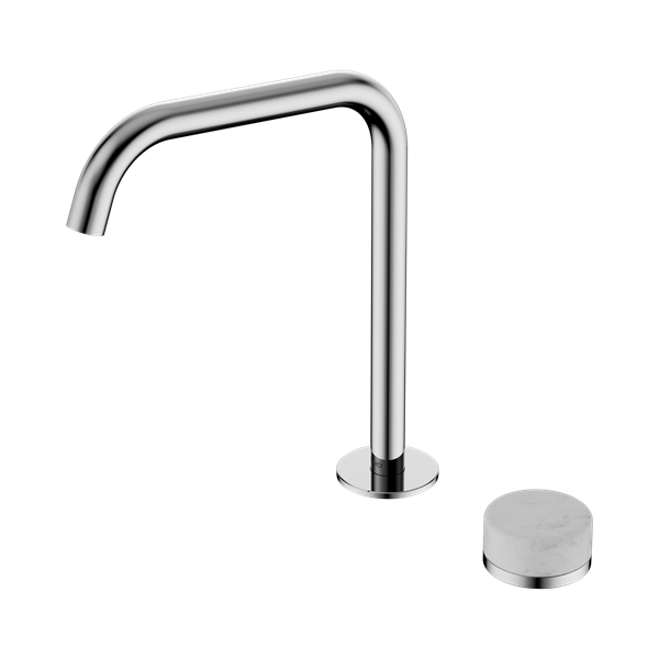 Nero Serenity Progressive Bath/Kitchen Mixer Edge Spout With Carrara Handle Chrome - 24E049CH