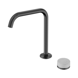 Nero Serenity Progressive Bath/Kitchen Mixer Edge Spout With Carrara Handle Gun Metal - 24E049GM