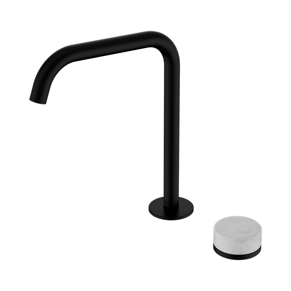 Nero Serenity Progressive Bath/Kitchen Mixer Edge Spout With Carrara Handle Matte Black - 24E049MB