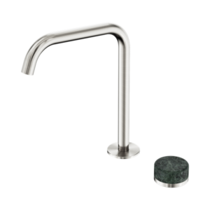 Nero Serenity Progressive Bath/Kitchen Mixer Edge Spout With Verde Alpi Handle Brushed Nickel - 24E050BN