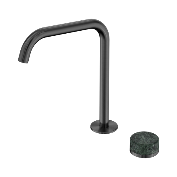 Nero Serenity Progressive Bath/Kitchen Mixer Edge Spout With Verde Alpi Handle Gun Metal - 24E050GM