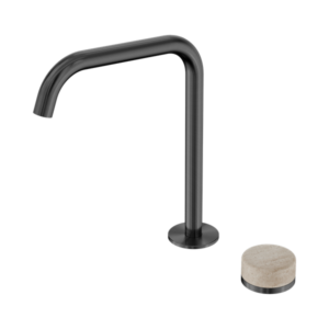 Nero Serenity Progressive Bath/Kitchen Mixer Edge Spout With Rome Travertine Handle Gun Metal - 24E051GM