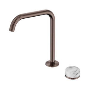 Nero Serenity Progressive Bath/Kitchen Mixer Edge Spout With Arabescato Corchia Handle Brushed Bronze - 24E052BZ
