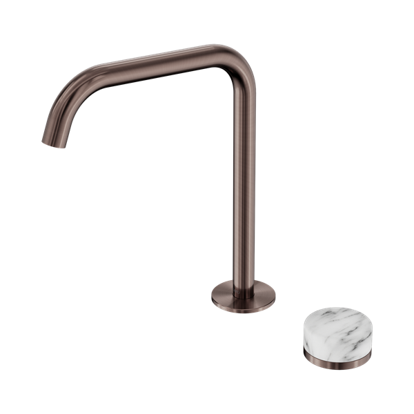 Nero Serenity Progressive Bath/Kitchen Mixer Edge Spout With Arabescato Corchia Handle Brushed Bronze - 24E052BZ