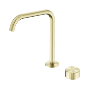 Nero Serenity Progressive Bath/Kitchen Mixer Edge Spout With Metal Handle Brushed Gold - 24E054BG