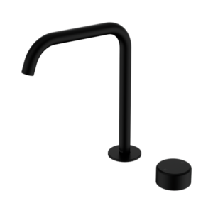 Nero Serenity Progressive Bath/Kitchen Mixer Edge Spout With Metal Handle Matte Black - 24E054MB
