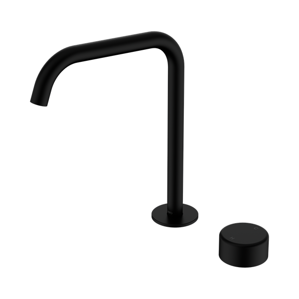 Nero Serenity Progressive Bath/Kitchen Mixer Edge Spout With Metal Handle Matte Black - 24E054MB