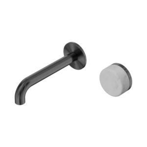 Nero Serenity Progressive Wall Basin Mixer 160mm Spout With Carrara Handle Gun Metal - 24E061GM