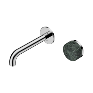 Nero Serenity Progressive Wall Basin Mixer 160mm Spout With Verde Alpi Handle Chrome - 24E062CH