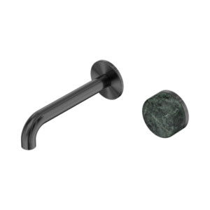 Nero Serenity Progressive Wall Basin Mixer 160mm Spout With Verde Alpi Handle Gun Metal - 24E062GM