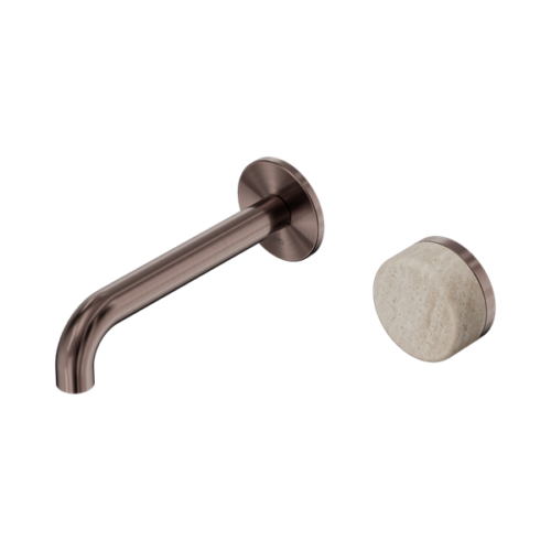 24E063BZ-Serenity-Progressive-Wall-Basin-Mixer-160mm-Spout-With-Rome-Travertine-Handle-Brushed-Bronze-Thumb.png Nero Serenity Progressive Wall Basin Mixer 160mm Spout With Rome Travertine Handle Brushed Bronze - 24E063BZ