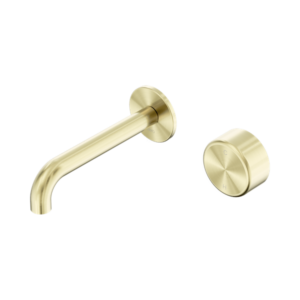 Nero Serenity Progressive Wall Basin Mixer 160mm Spout With Metal Handle Brushed Gold - 24E066BG