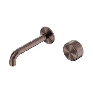 Nero Serenity Progressive Wall Basin Mixer 160mm Spout With Metal Handle Brushed Bronze - 24E066BZ