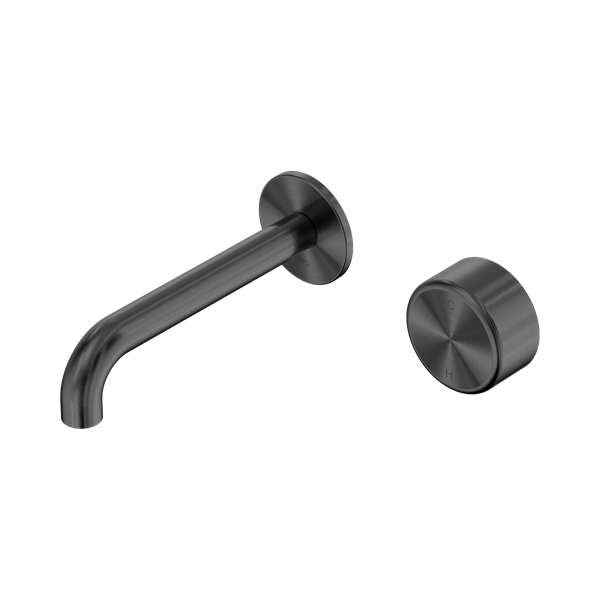 Nero Serenity Progressive Wall Basin Mixer 160mm Spout With Metal Handle Gun Metal - 24E066GM