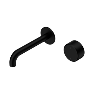 Nero Serenity Progressive Wall Basin Mixer 160mm Spout With Metal Handle Matte Black - 24E066MB
