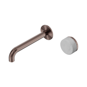 Nero Serenity Progressive Wall Basin Mixer 185mm Spout With Carrara Handle Brushed Bronze - 24E067BZ